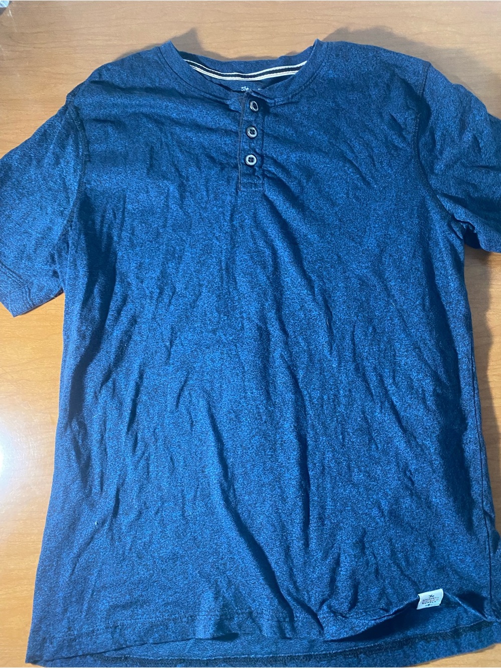 Men's Short Sleeve Henley Shirt in Dark Blue